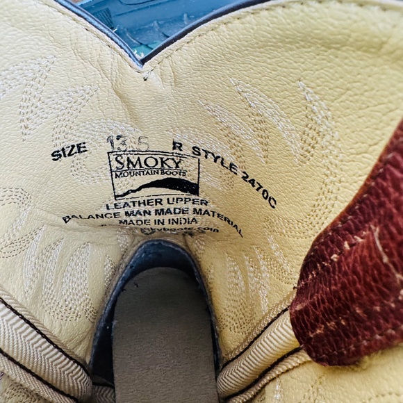 Smoky Mountain Buffalo Western Boots Brown Oil Distress 2470C Kid's Size 13.5 - Picture 11 of 11